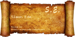 Simon Ede névjegykártya